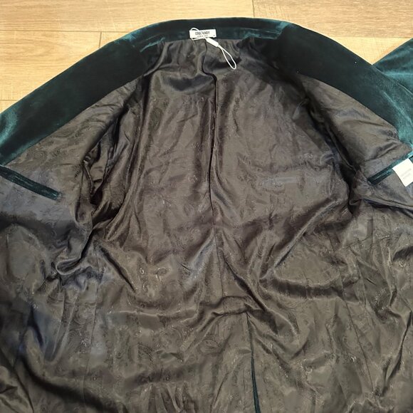 COOFANDY MENS MEDIUM GREEN VELVET BLAZER NWOT CHRISTMAS HOMECOMING - Picture 8 of 11